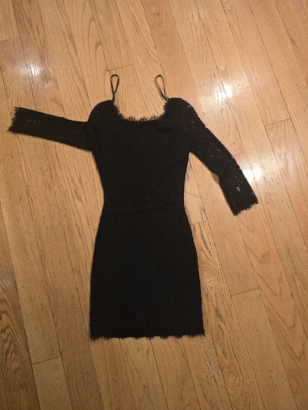 Diane Von Furstenberg Zarita Black lace Sexy dress 0